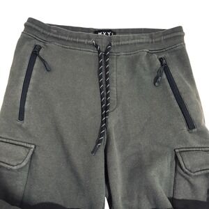 WXYZ Green Elastic Waist Cargo Jogger Pants Mens L Workout Running Jogging‎
